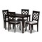 Baxton Studio Verner Grey Upholstered Espresso Finished 5-Piece Wood Dining Set 157-9726-8026 - alternate 1